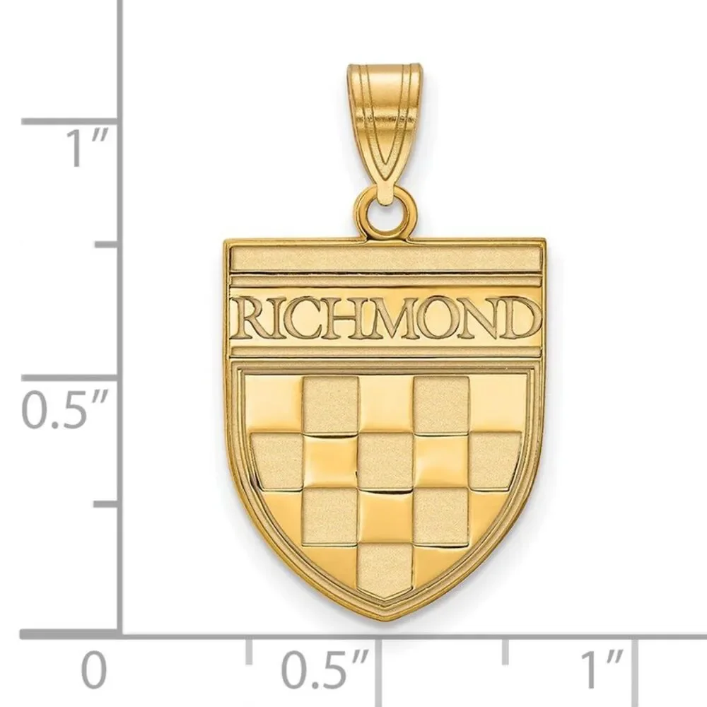 14K Gold Plated Silver University of Richmond Large Shield Pendant